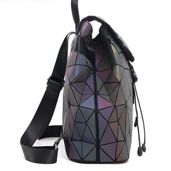 Luminous Backpack Hologram Geometric Fold Backpack main image 5